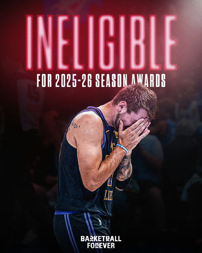 东契奇将申请破例参与奖项评选 本赛季东契奇出战64场常规赛，距离有资格评选常规赛