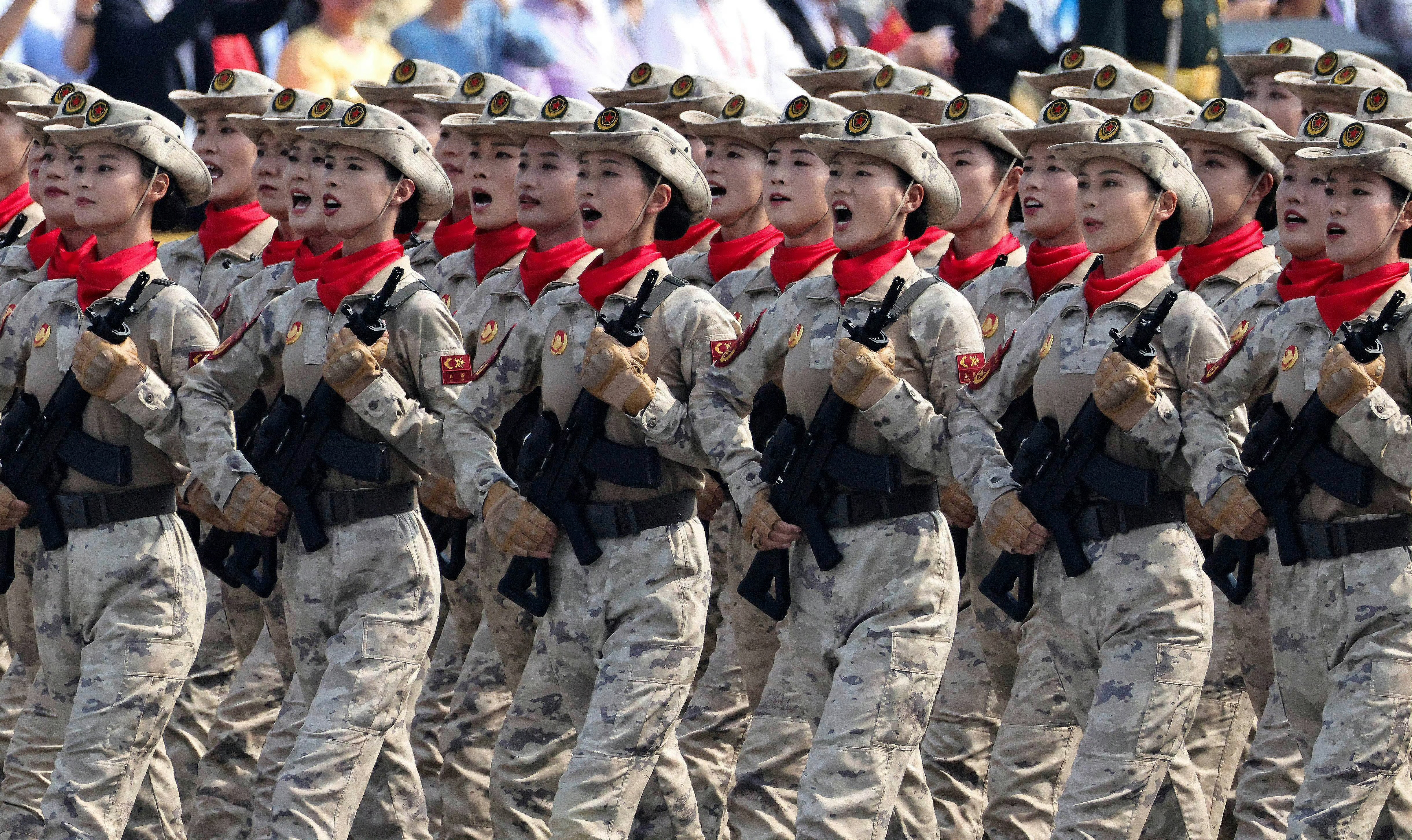 受阅女民兵着装 太有气势了！英姿飒爽！！！ ​​​