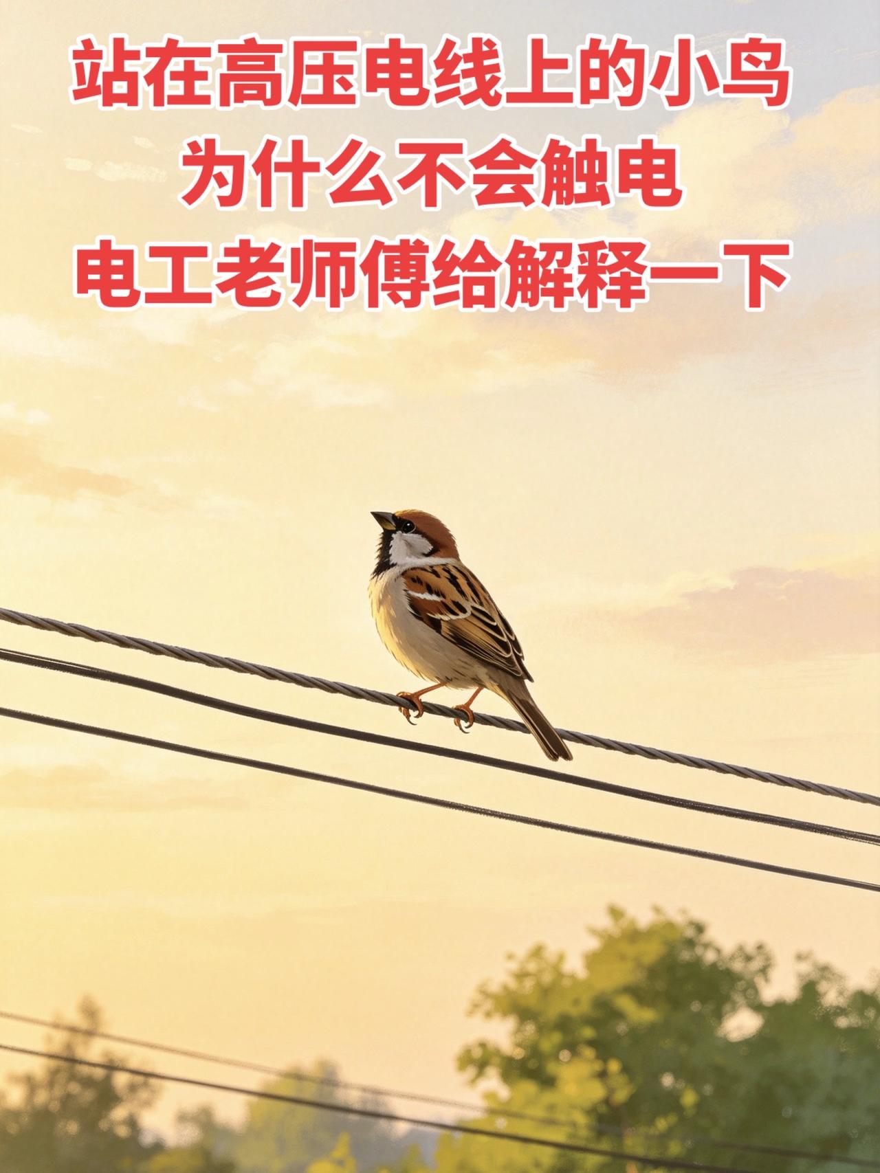 有没有懂行的电工师傅呀～想问问为啥站在高压电线上的小鸟不会触电呢？一直觉得很神奇
