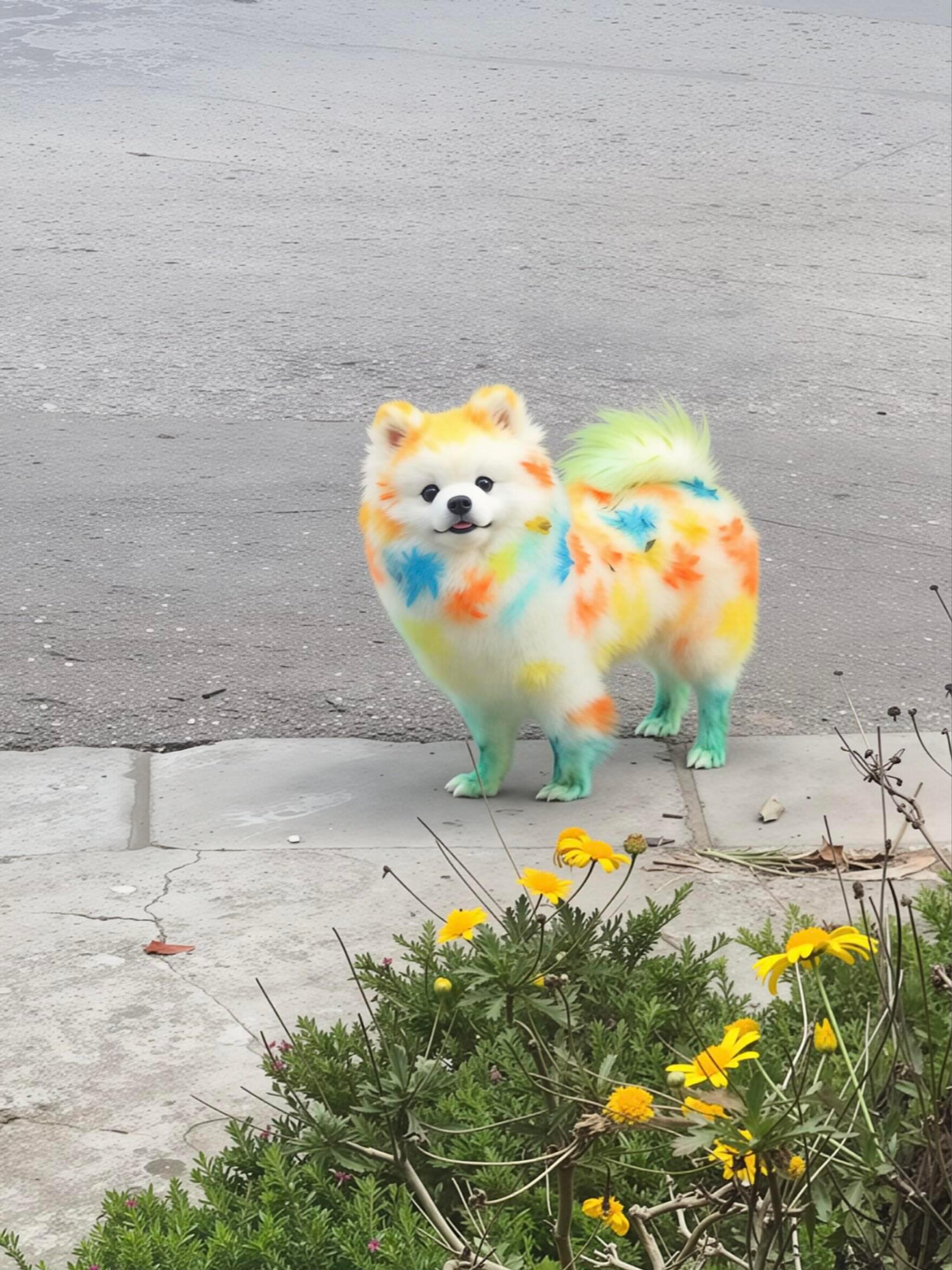 路边长了只小花狗~ 