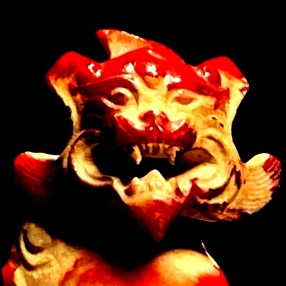 高古玉 这是一个汉代的“方相氏”，沁色突特，付与它精品特点…… 上海