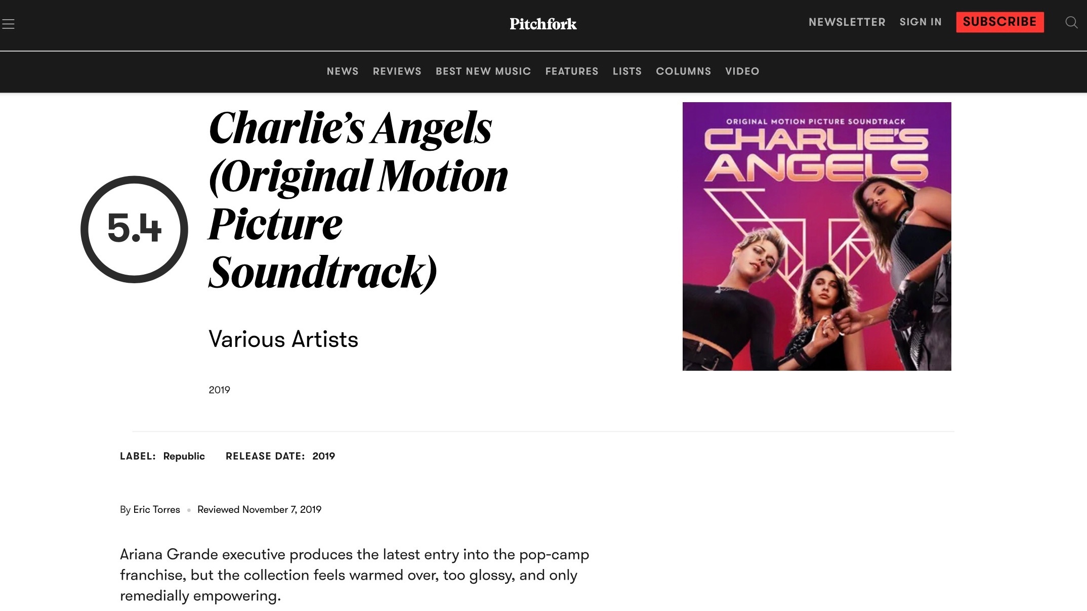 【乐评历史】乐评机构 Pitchfork 为 Ariana Grande 各专辑