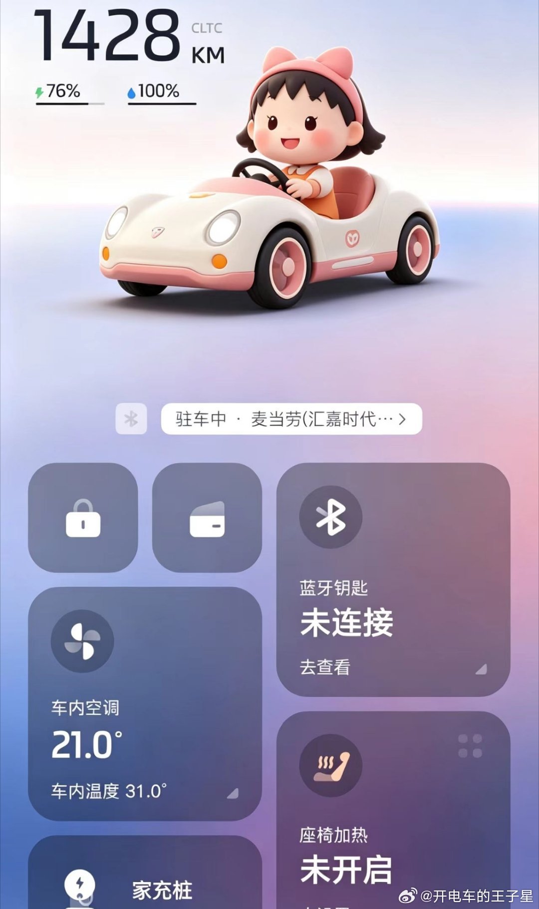 来自我万能的车友群分享我觉得app车控改成卡通图像也是个不错的方案大v聊车我和汽