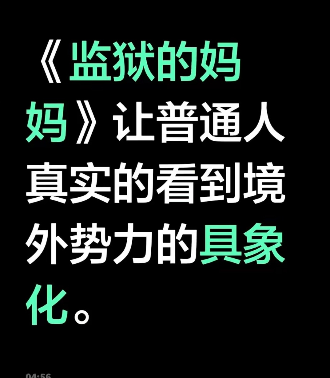 监狱来的妈妈让普通人真实的看到了境外势力的具象化监狱来的妈妈错在哪值得行业反思