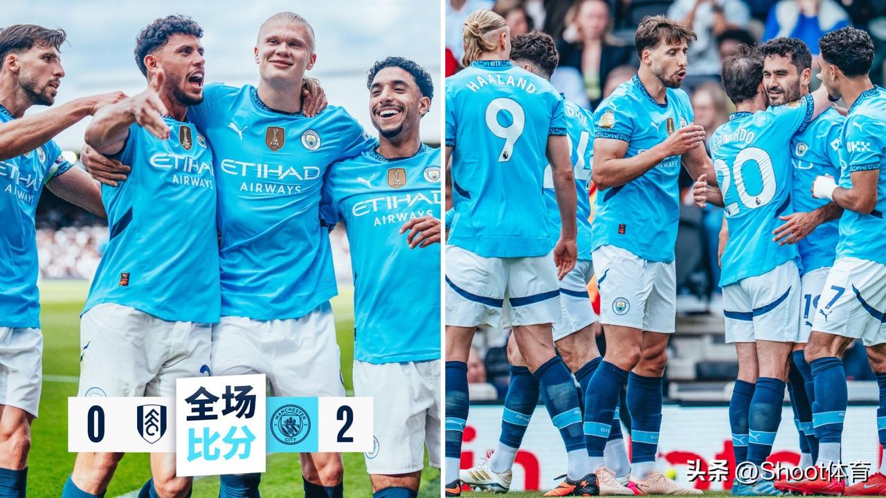 英超：曼城客场2-0击败富勒姆，联赛第三收官。
德布劳内英超告别战，京多安倒钩+