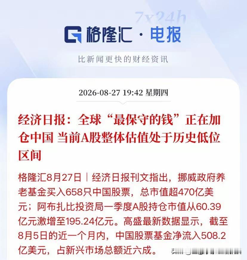 全球最保守的万亿资金大举抄底A股，意味着什么？
 
号称全球最胆小资金的挪威政府