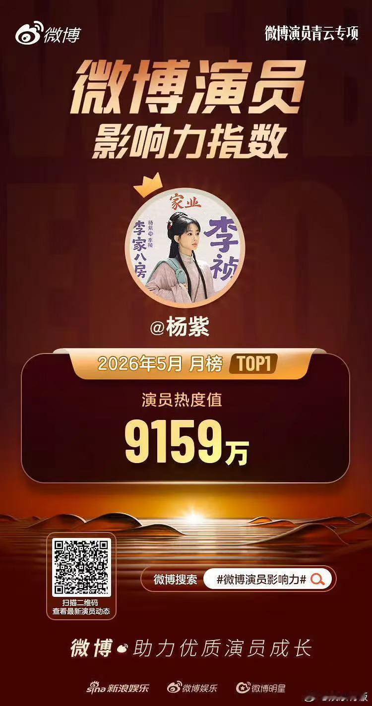 杨紫五月霸屏了，个人热度和角色讨论度都很好。 