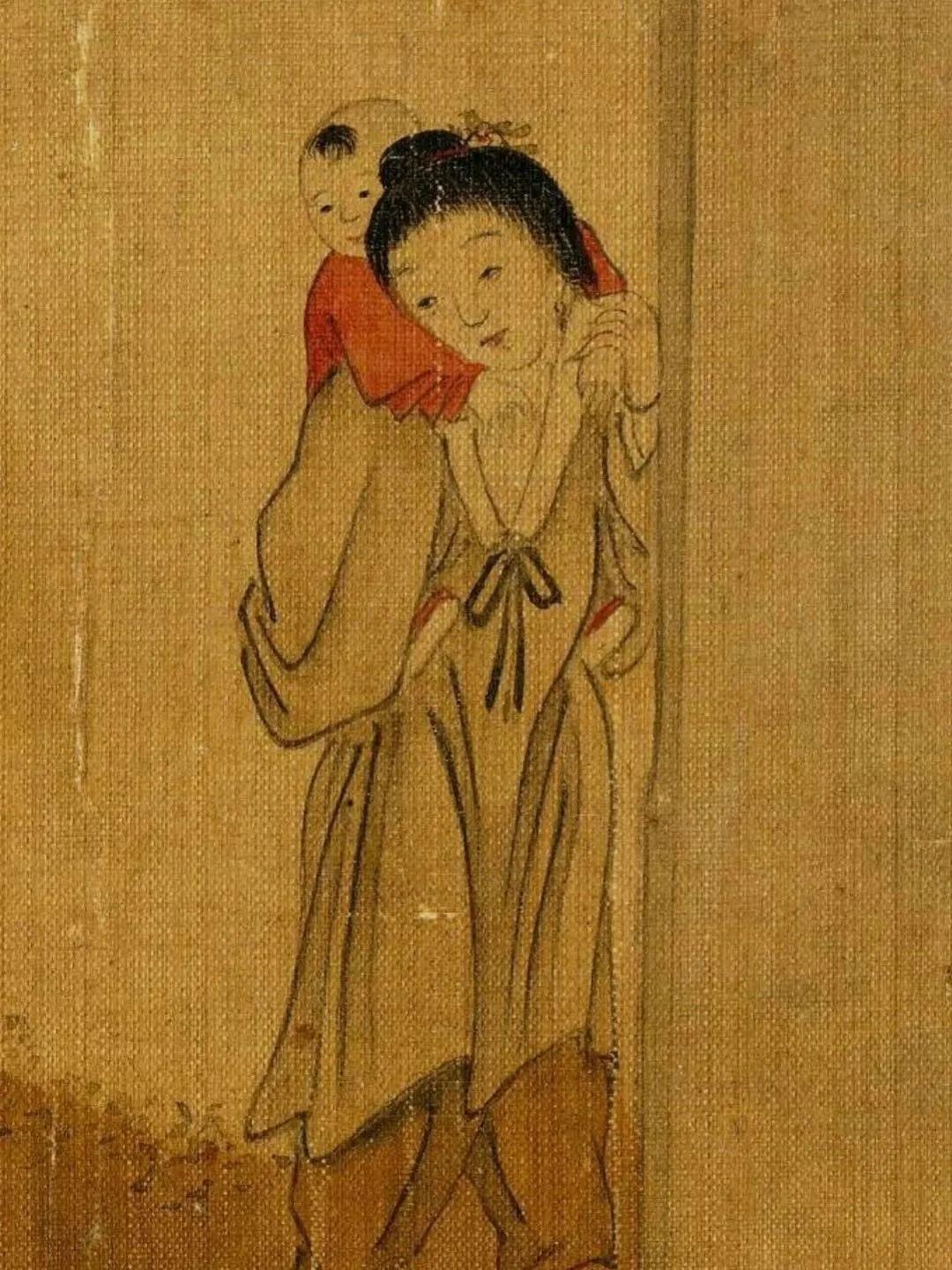 熊孩子们……
.
以上，是仇英（传）的《村童闹学图》。
你家，有没有同款？我说的