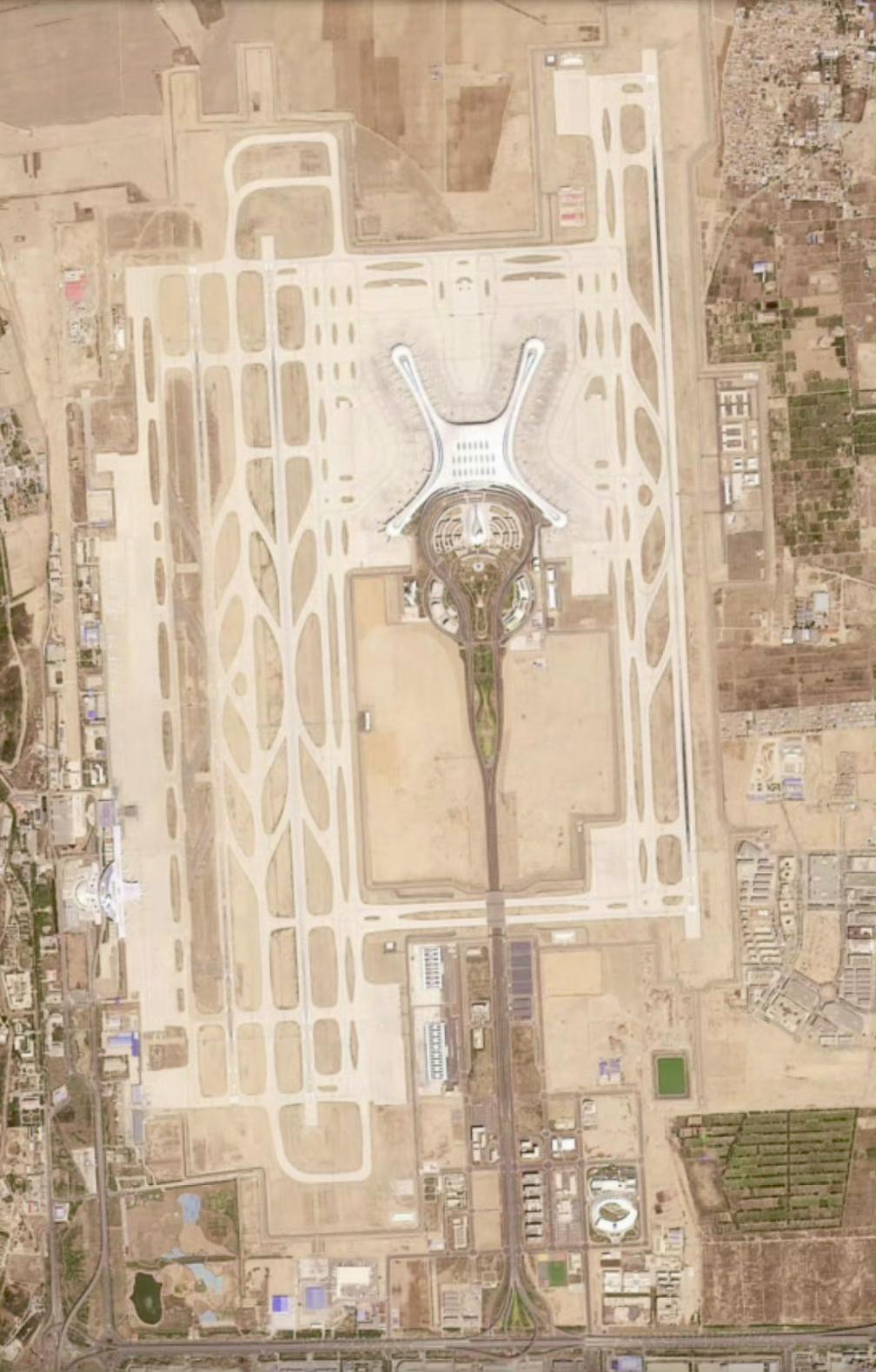 兰州市中川机场最近高清卫星图