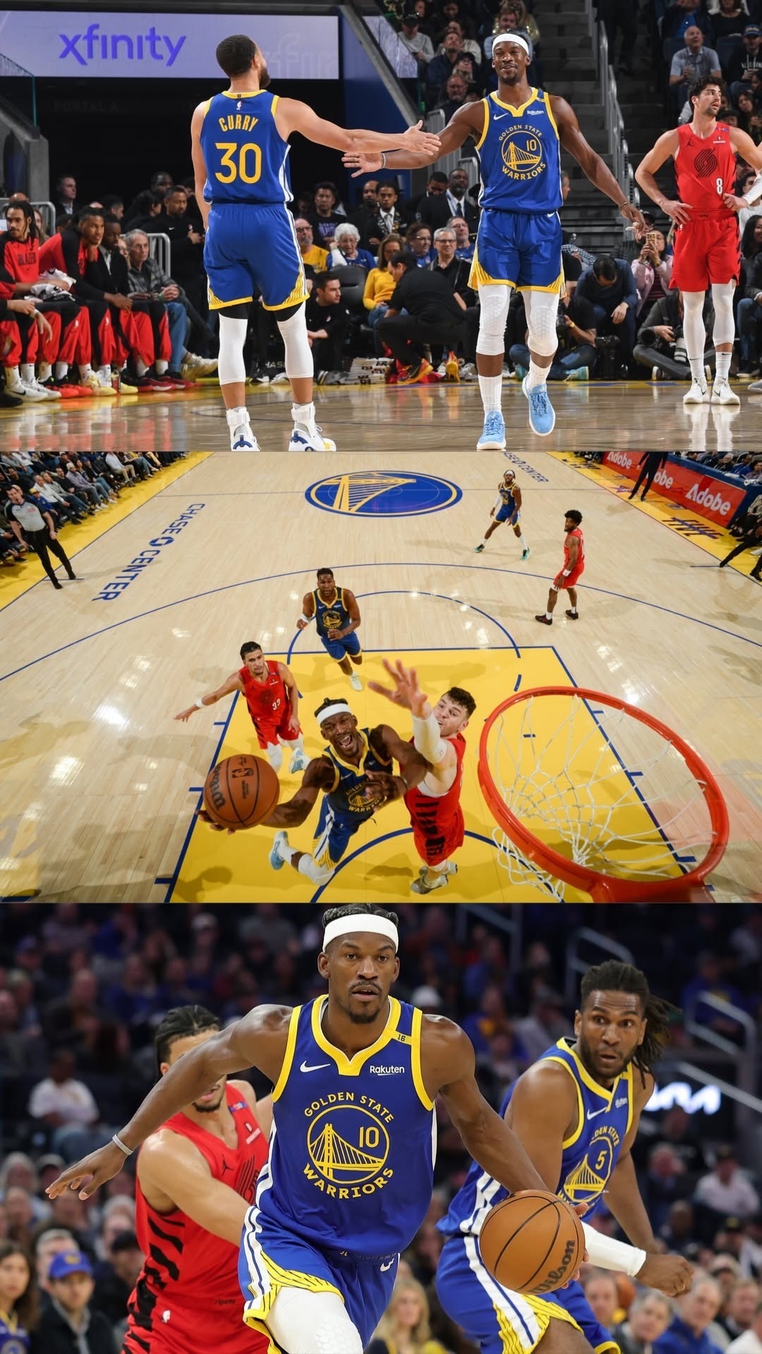 一年前的今天，勇士主场战胜开拓者，时间这玩意…. 