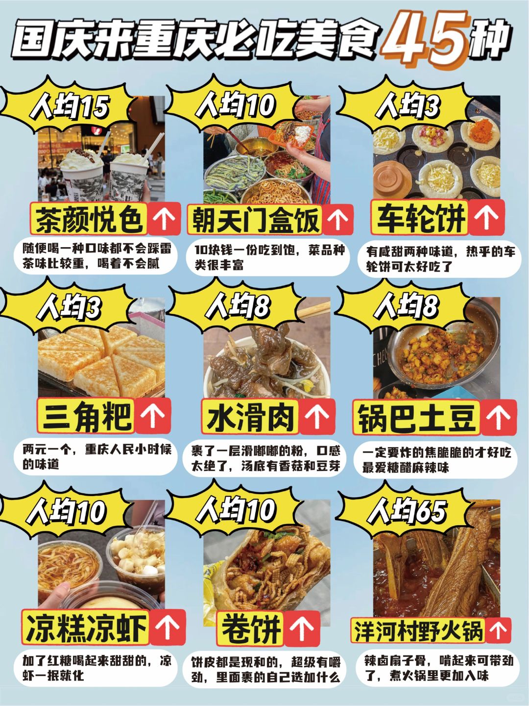 国庆来重庆要吃的45种美食💞低至3元