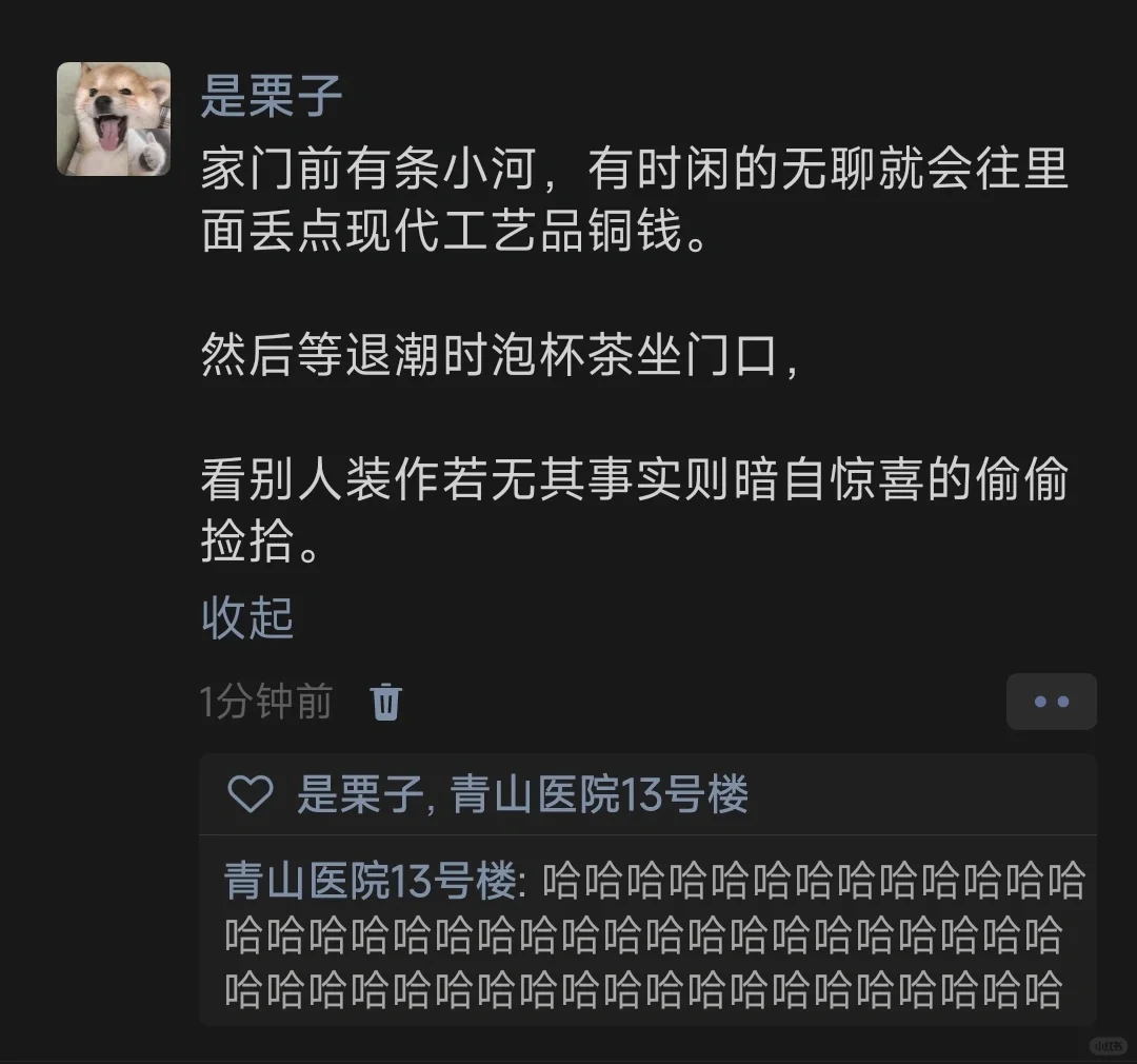 家门前有条小河，有时闲的无聊就会往里面