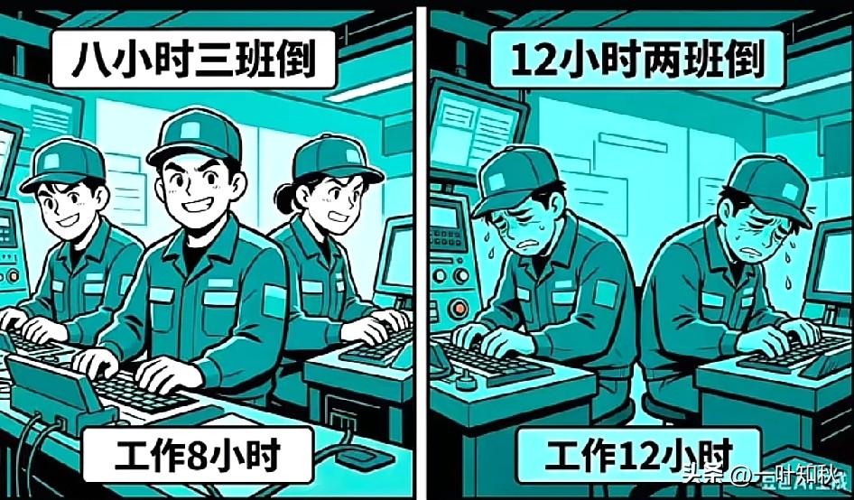 8小时三班倒与12小时两班倒，做何选择更优？ 如果是你，你会怎么选呢？

两种观