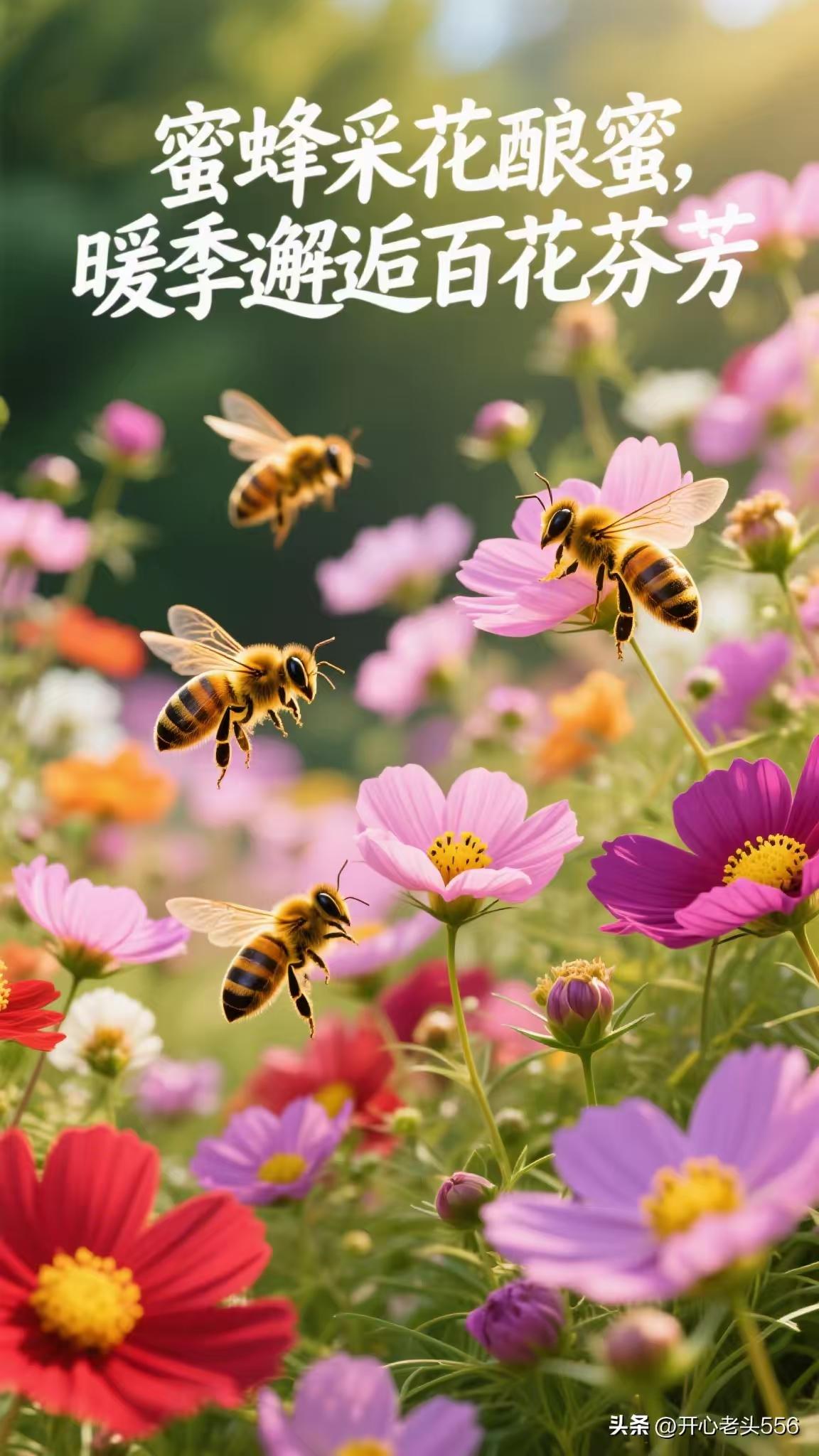 咏虫
蜜蜂采蜜惹人爱，
苍蝇逐臭众皆嫌。
随蜂身染芬芳气，
伴蝇尘污满身黏。