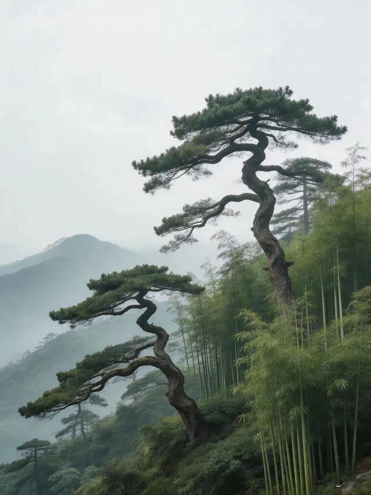 青山不语含诗意，
绿水无言有画情。
横批：《青山与绿水》