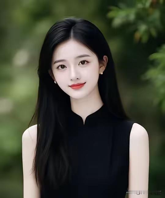 黑发红唇，清新自然，优雅气质，女神范儿十足！