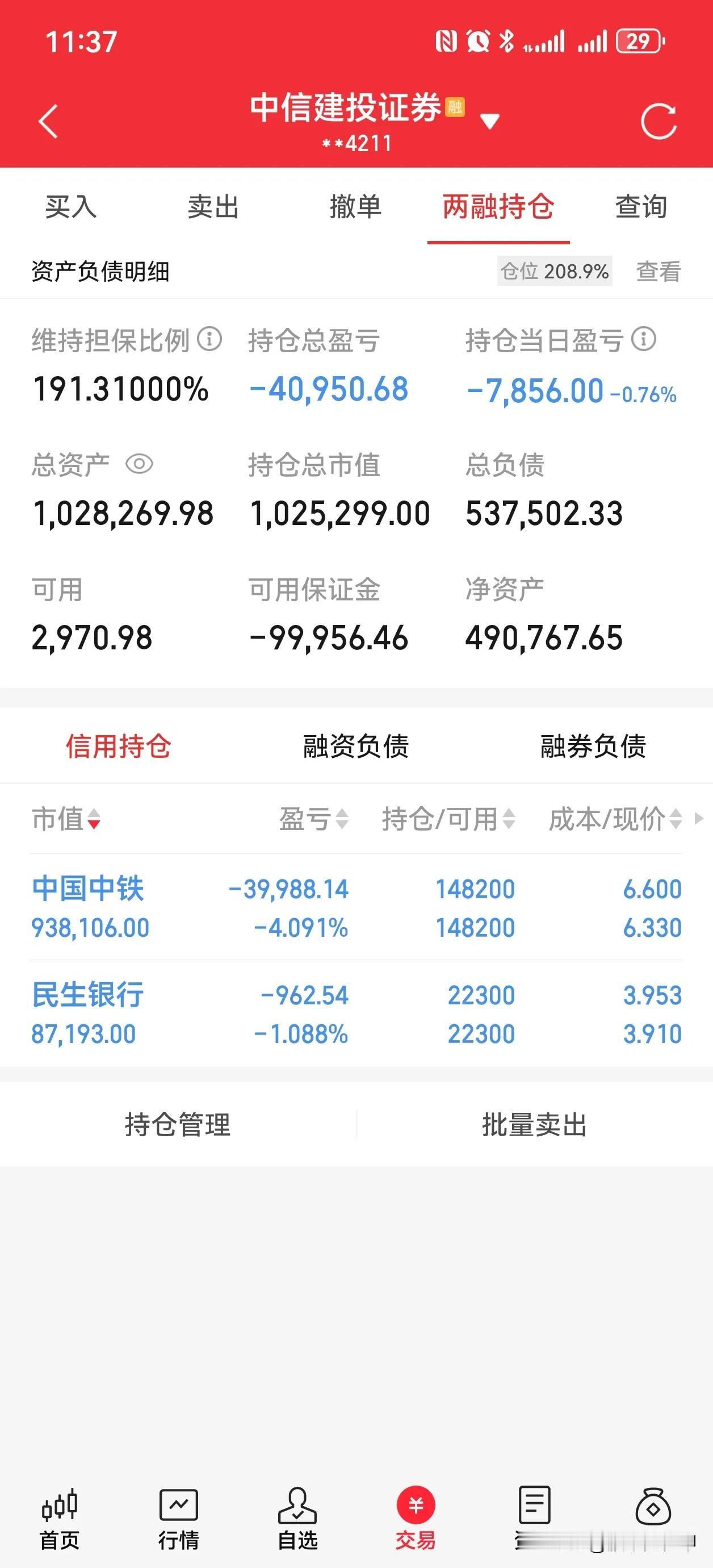 继续明牌，上午A股三大指数集体上涨，我却亏损8000元，但一点都不慌，我把主力耗