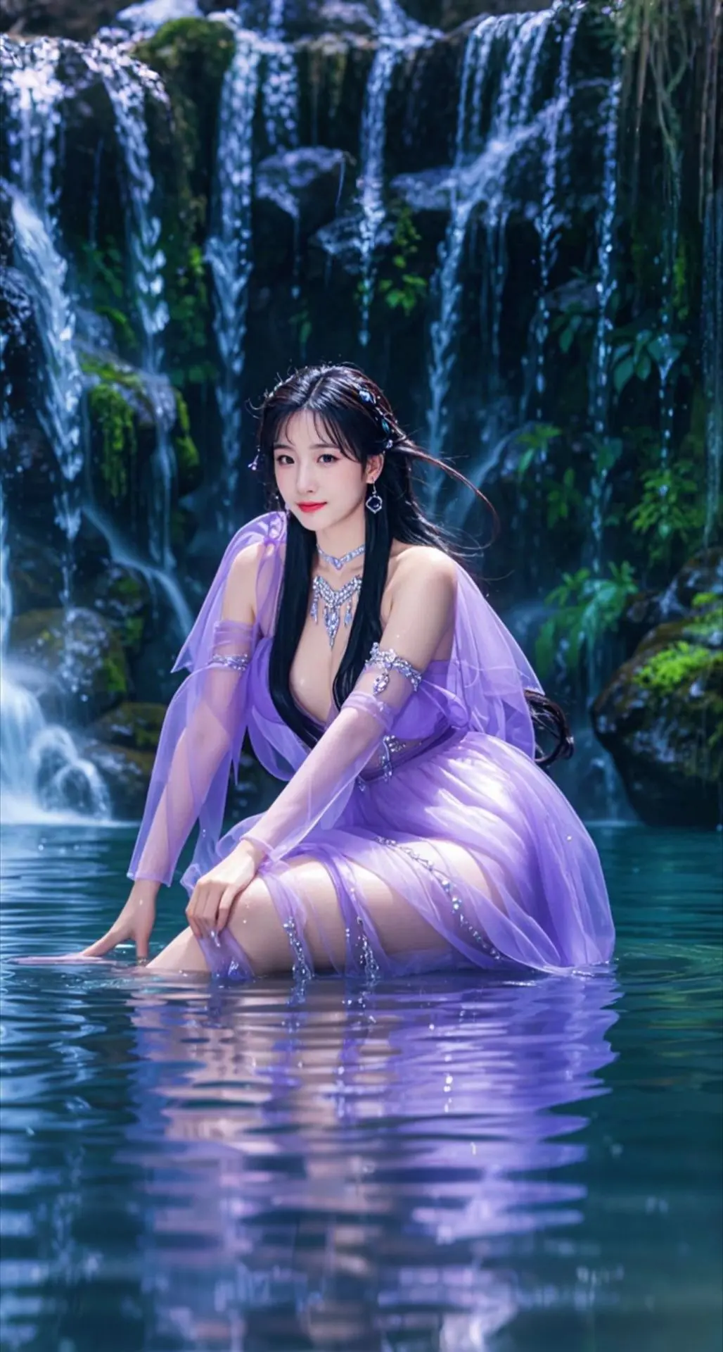 AI扩图 AI魅惑水韵姿