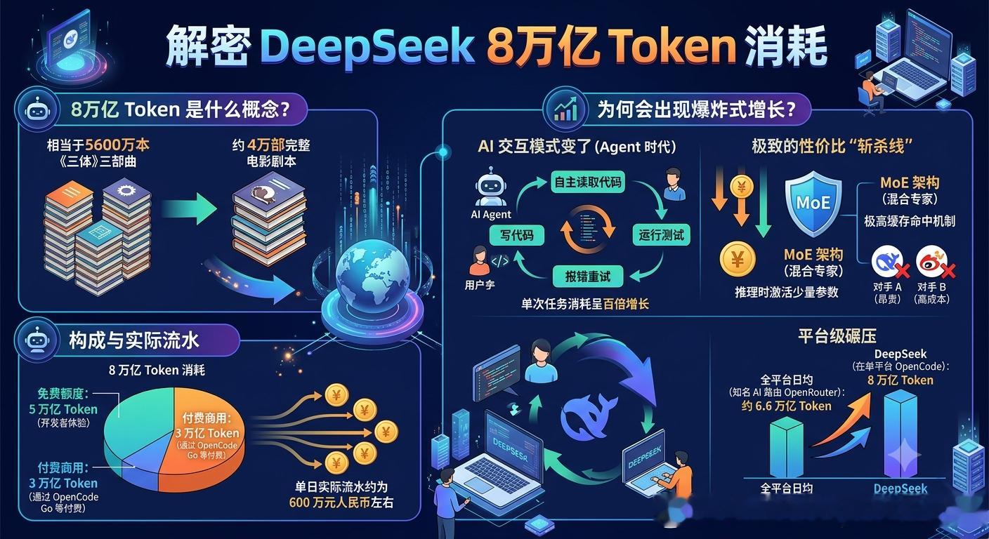 DeepSeek一天消耗了8万亿 DeepSeek V4 Flash模型在海外单