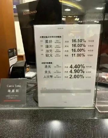 我是不是看错了，现在国外的存款利息有这么高吗 ~ 英镑都有16％ ~ 欧元也有1