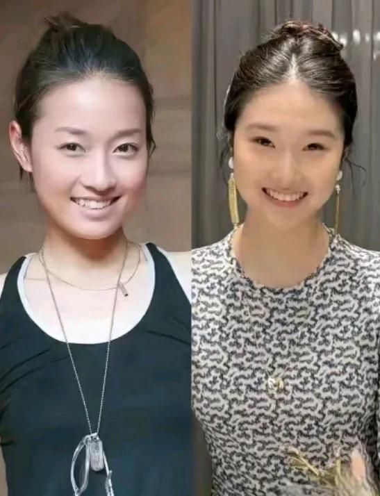 马伊俐和大女儿的合照，看着年轻又漂亮。
女儿也很漂亮，但是脸型，五官像文章多一些