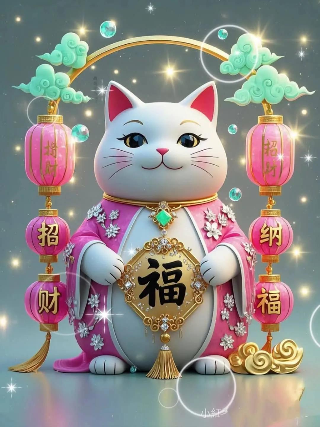 猫舞金字，福满乾坤。