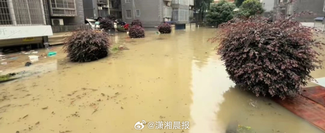 【#湖南吉首暴雨有小区车辆被淹#，当地：降雨较大，持续时间较长，已开展排水等工作