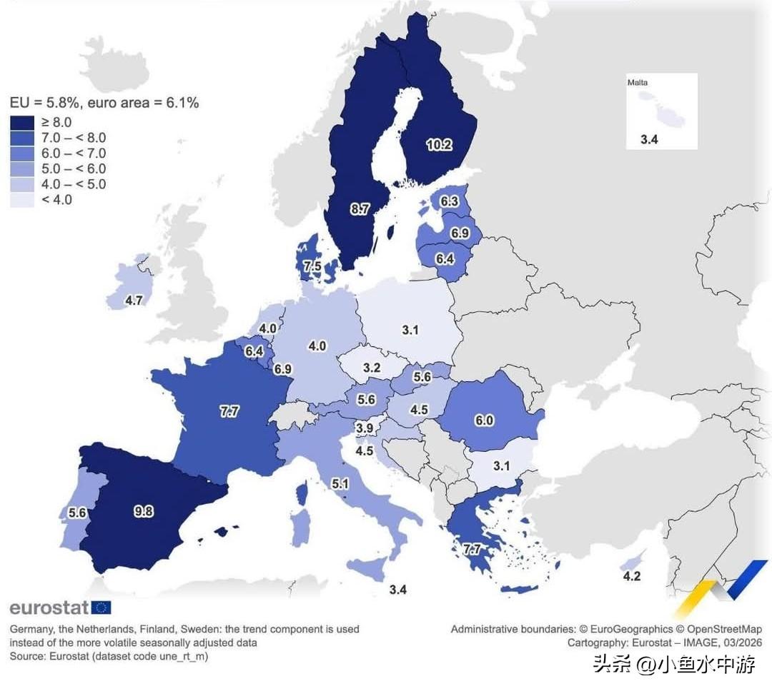 欧洲各国失业率数据出炉！留学就业，你选对国家了吗？
 
根据欧盟统计局（Euro