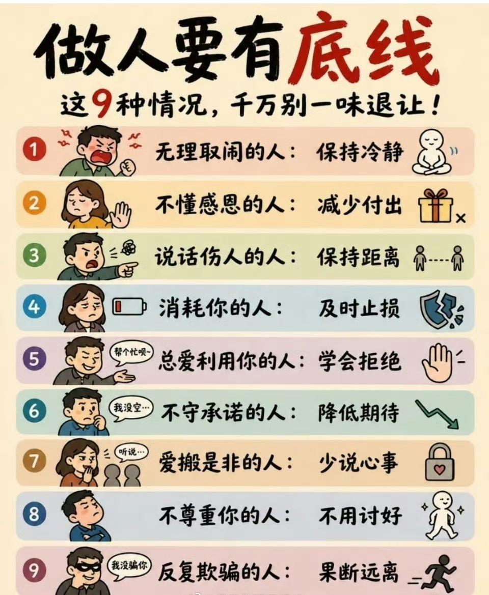 做人要有底线 千万别一味退让 ​​​
