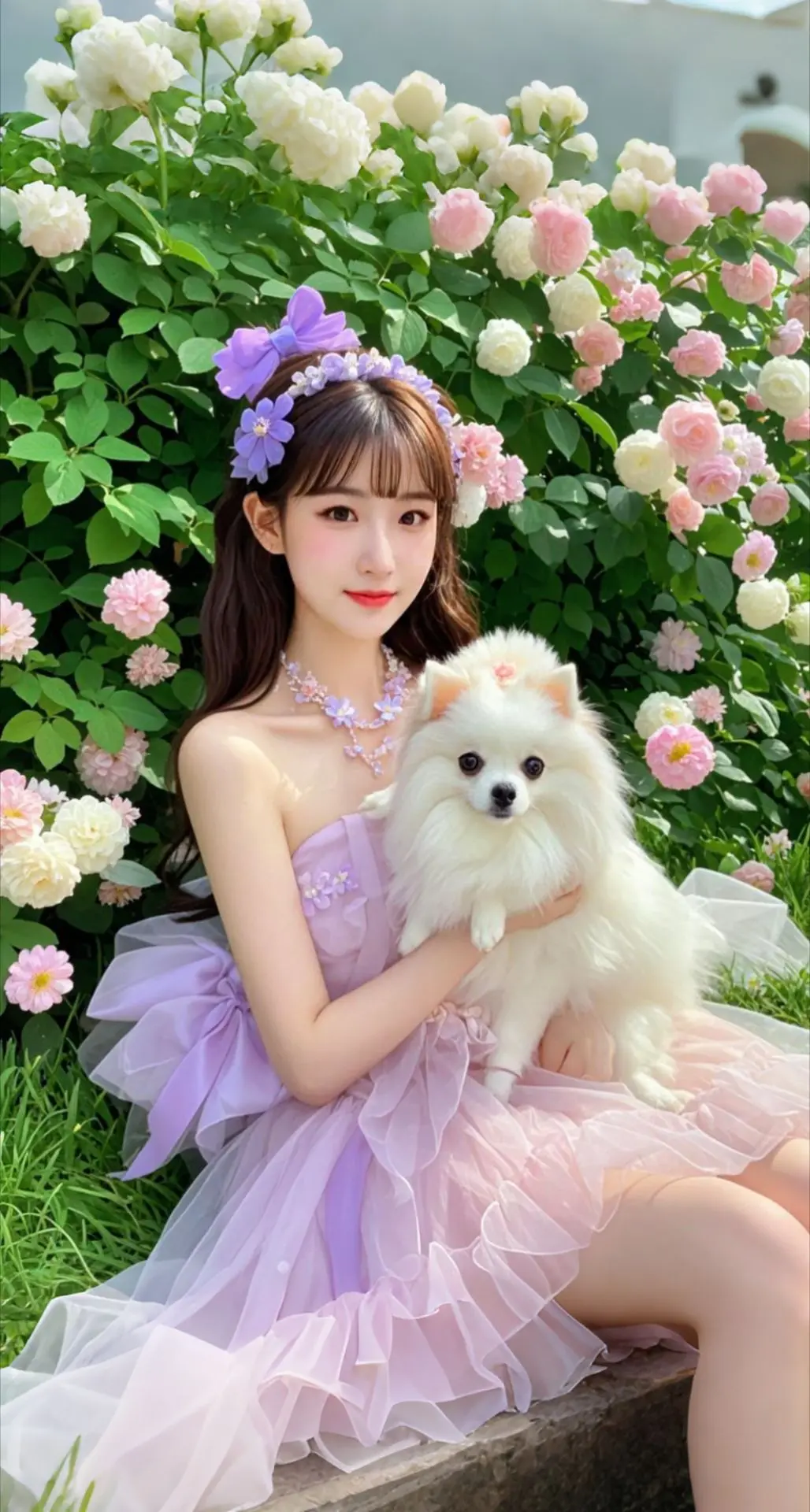 AI扩图 AI花漾少女
