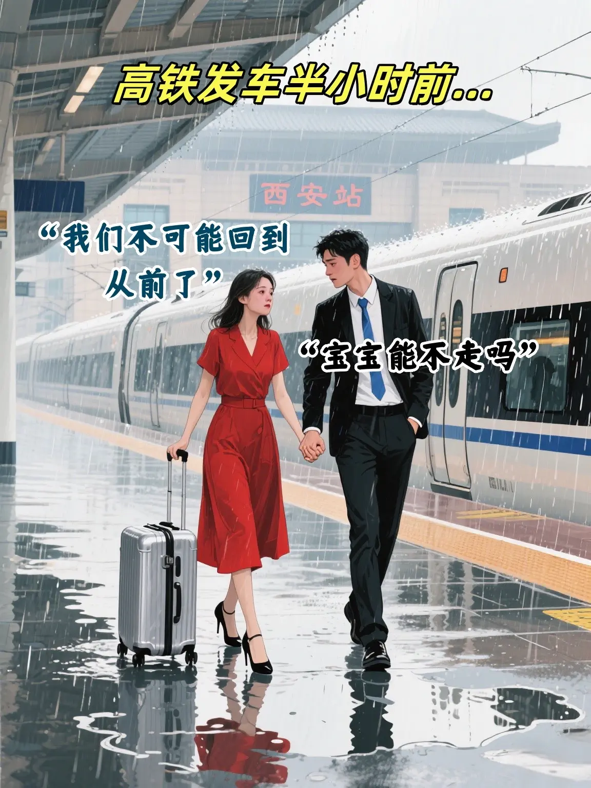 即使油门踩到油箱里，也追不上要走的她。