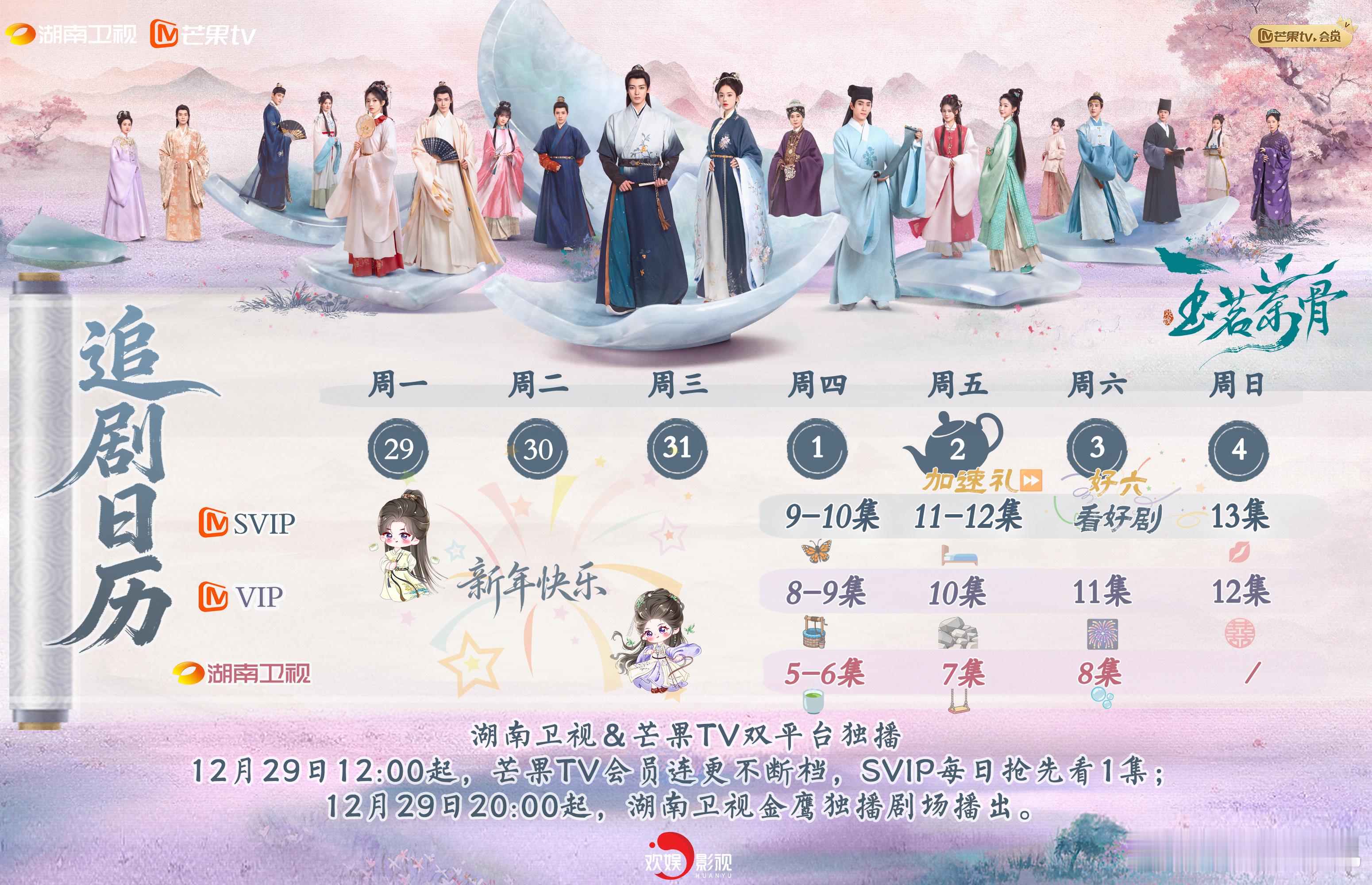 玉茗茶骨 玉茗茶骨追剧日历更新 2026的第一张追剧日历是玉茗茶骨 给的！陆江来