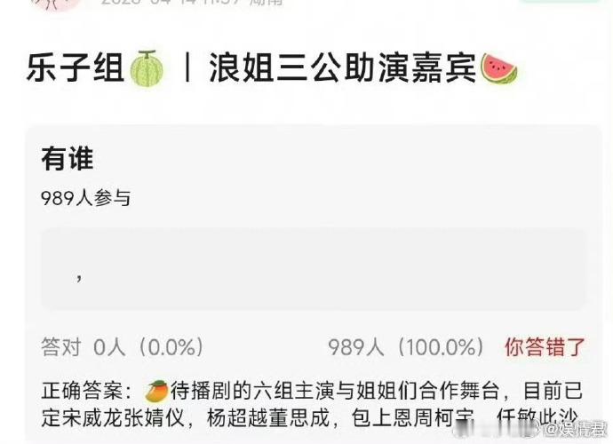 网传浪姐三公助演阵容网传三公助演嘉宾 网传的浪姐三公助演阵容太意外，单看配置，实