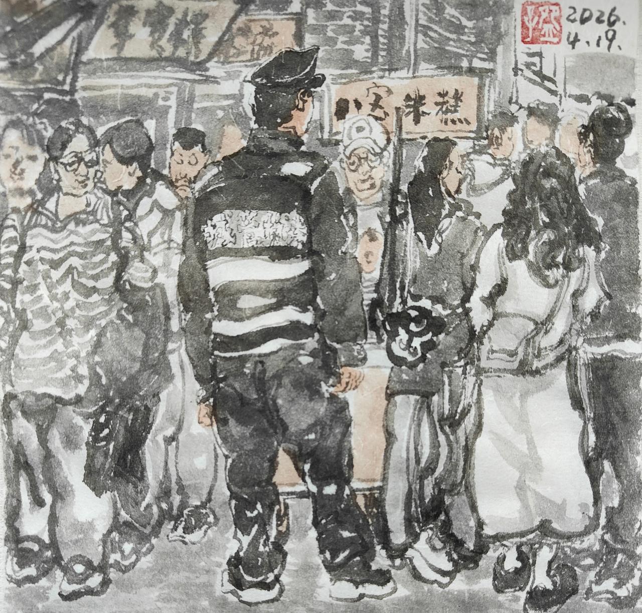 碗子的纸片水墨《一撇，俱是人间》