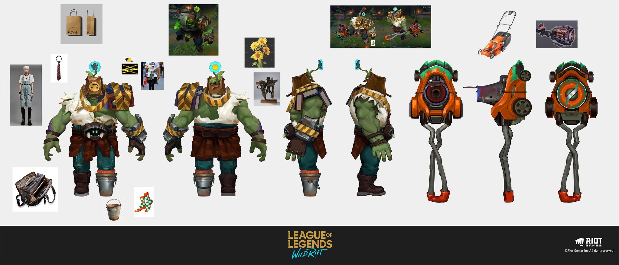 LOL手游植物保卫战 赛恩皮肤设计（cr:Cyiooo）英雄联盟