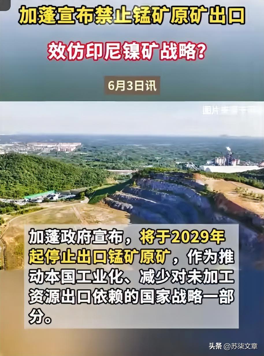 照搬印尼镍矿套路！加蓬叫停锰矿原矿出口，逼中方交出核心冶炼技术！禁令刚落地，加蓬