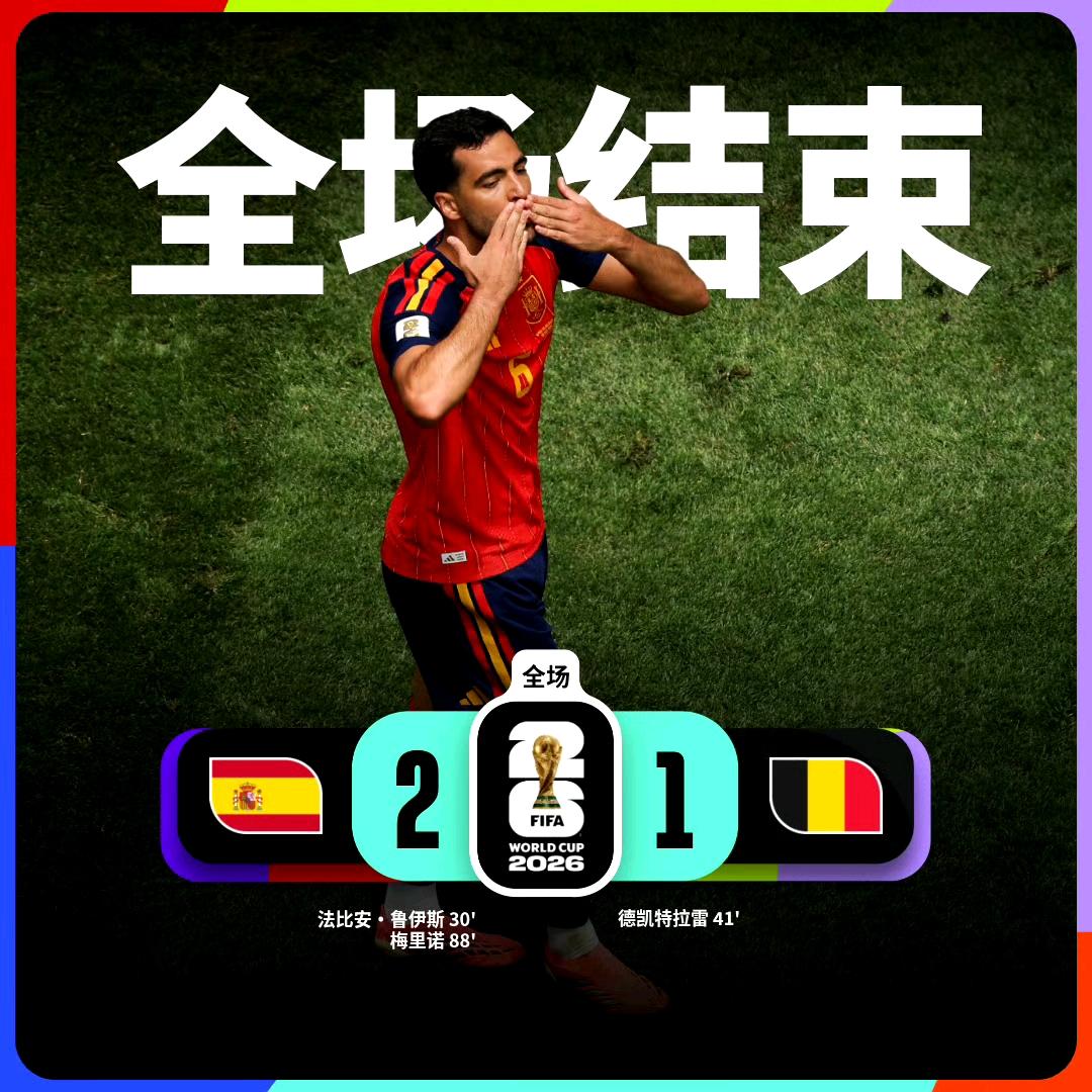 再次绝杀！西班牙2-1比利时，惊险挺进四强。
库尔图瓦受伤离场成为比赛转折点。拉