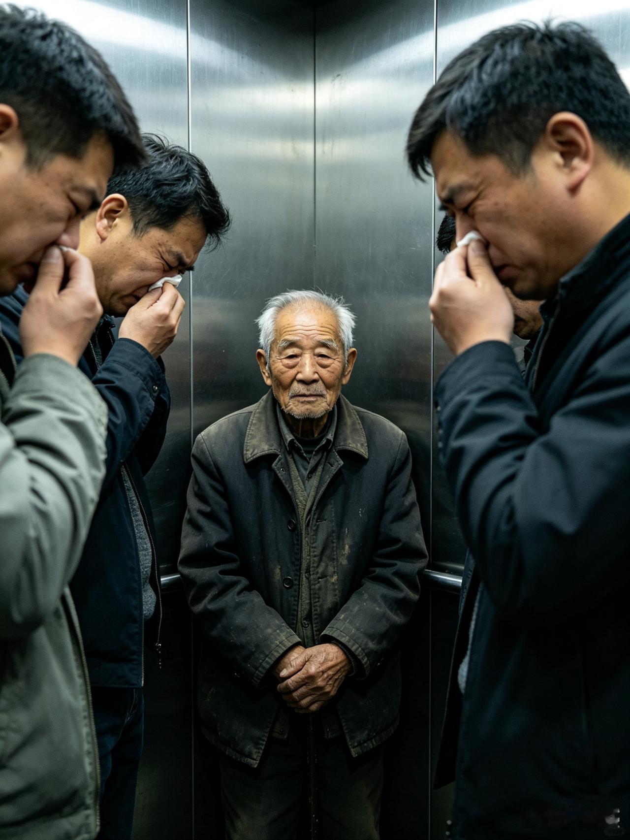 电梯里最心酸的一幕：
昨天坐电梯，遇到一位年迈的老人。
他身上夹杂着浓浓的异味，