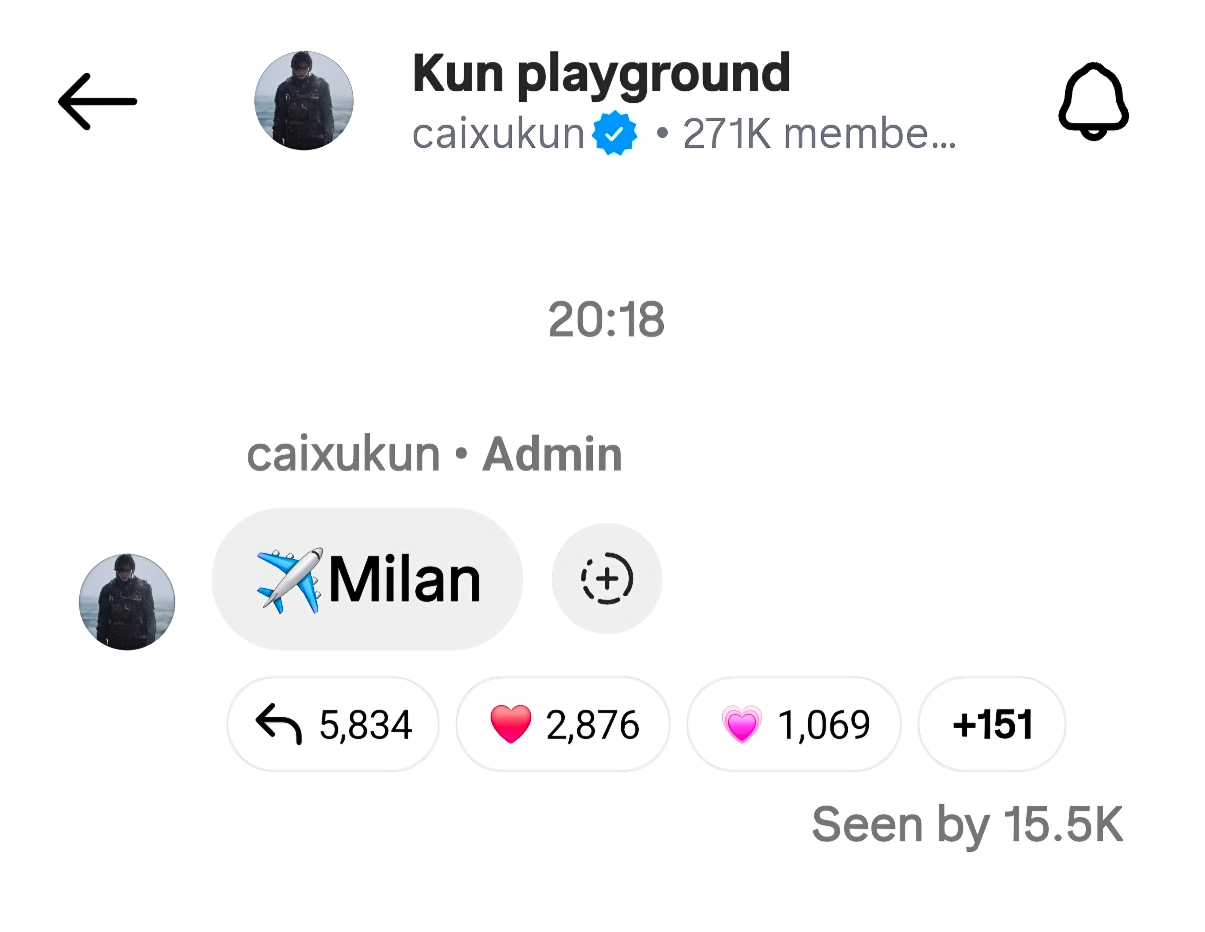 ✍🏻260618蔡徐坤 Kun playground 频道更新✈️Milan起