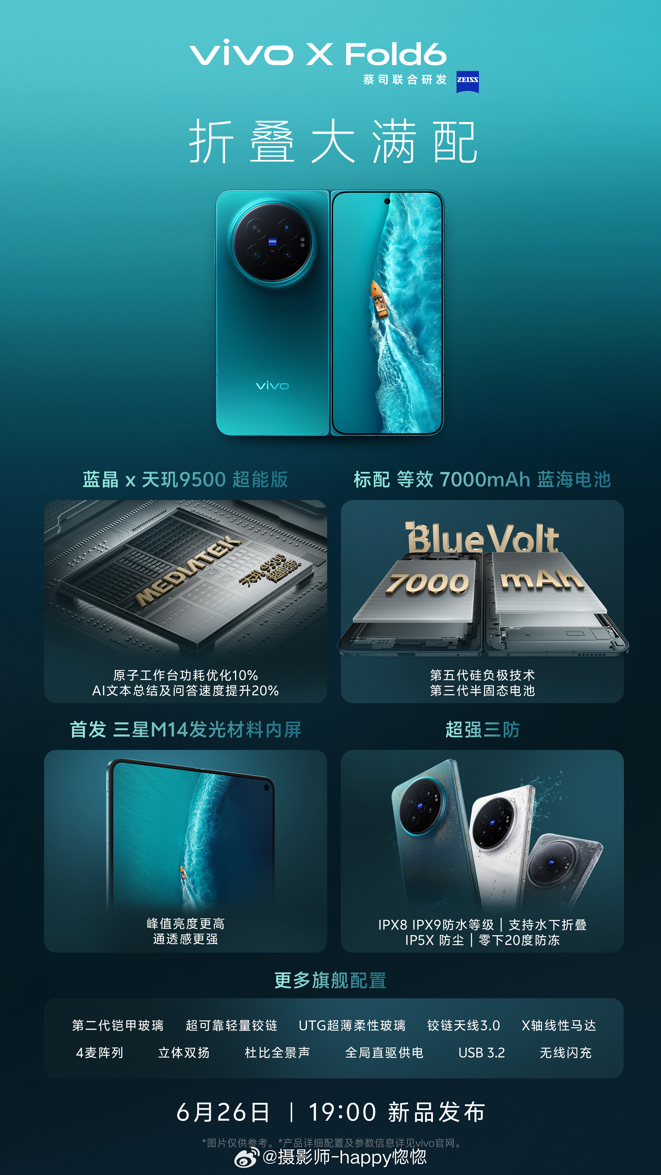 vivo X Fold6大满配+小V单一部，等于全部！展开AI工作台，合上全能真