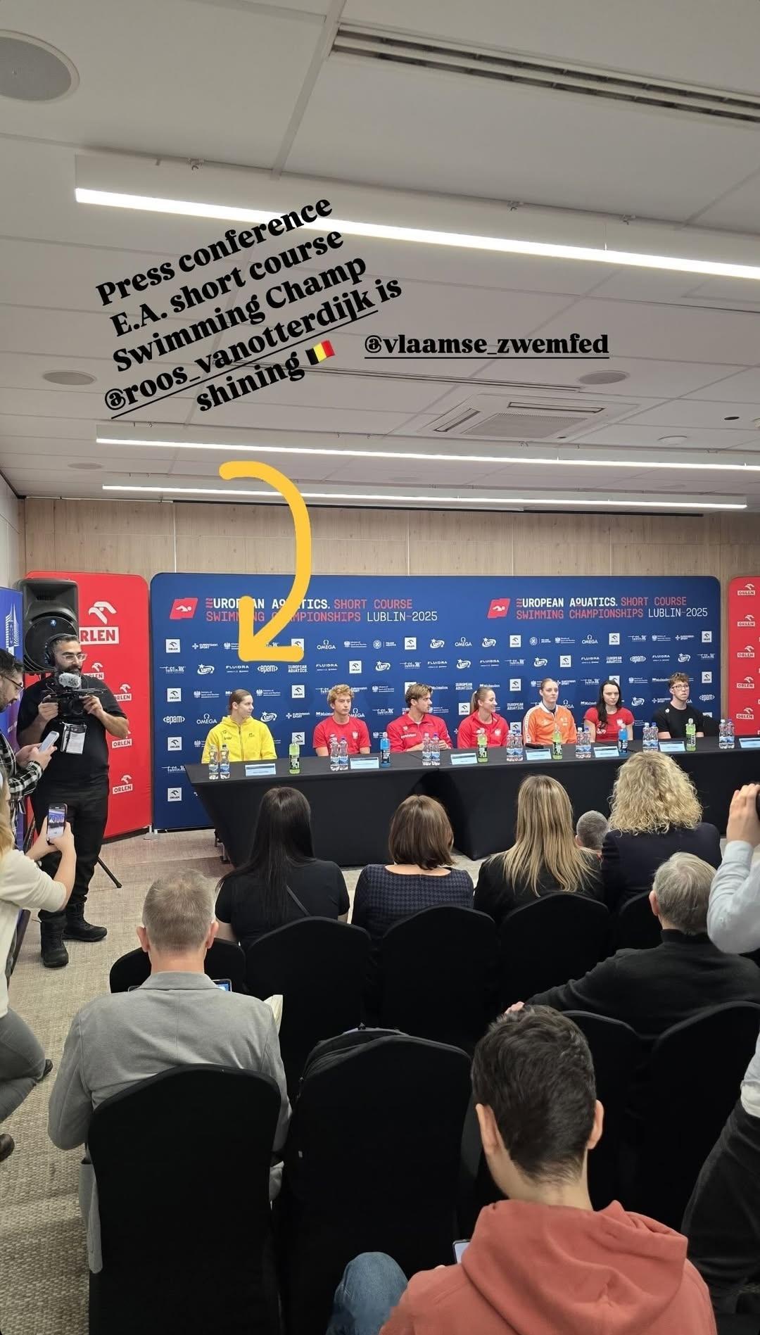 欧洲短池游泳锦标赛 赛前新闻发布会🇨🇭Noe Ponti、🇧🇪Roos 