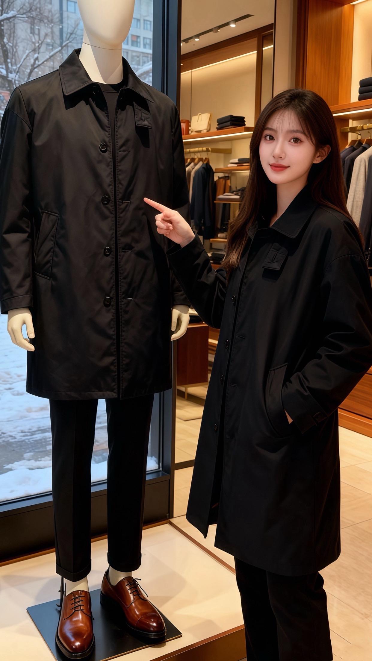 冬雪与黑风衣  落雪裹着冷意贴在橱窗时，许妍正抱杯热拿铁倚在衣架旁翻杂...