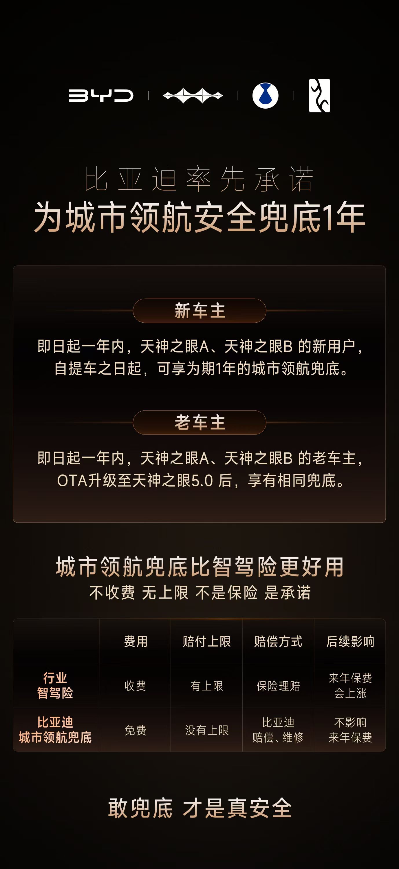比亚迪城市领航安全兜底政策落地成效显著，上线后该功能日活用户同比提升五成，亮眼数