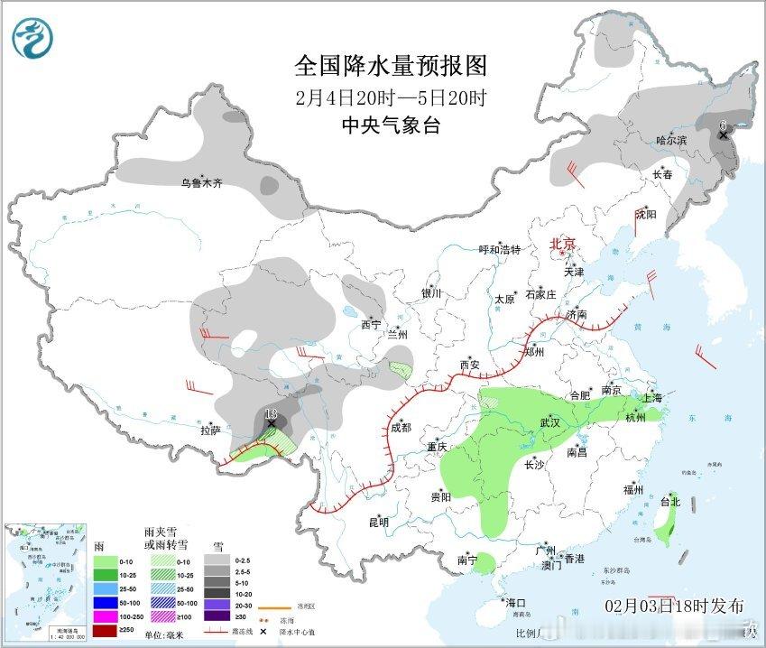 【降水】昨晚到今天，我国降水不多，主要出现在贵州。未来中东部的降水重点在5-6日