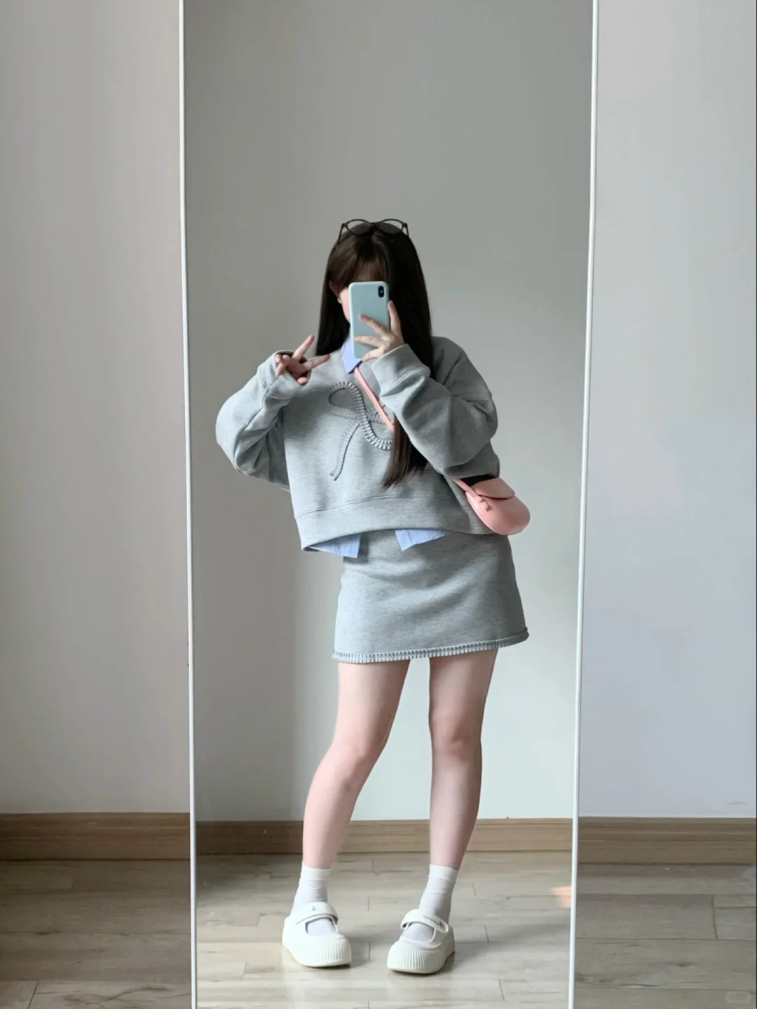 160 120｜微胖初秋韩系卫衣套装～干净又清爽
