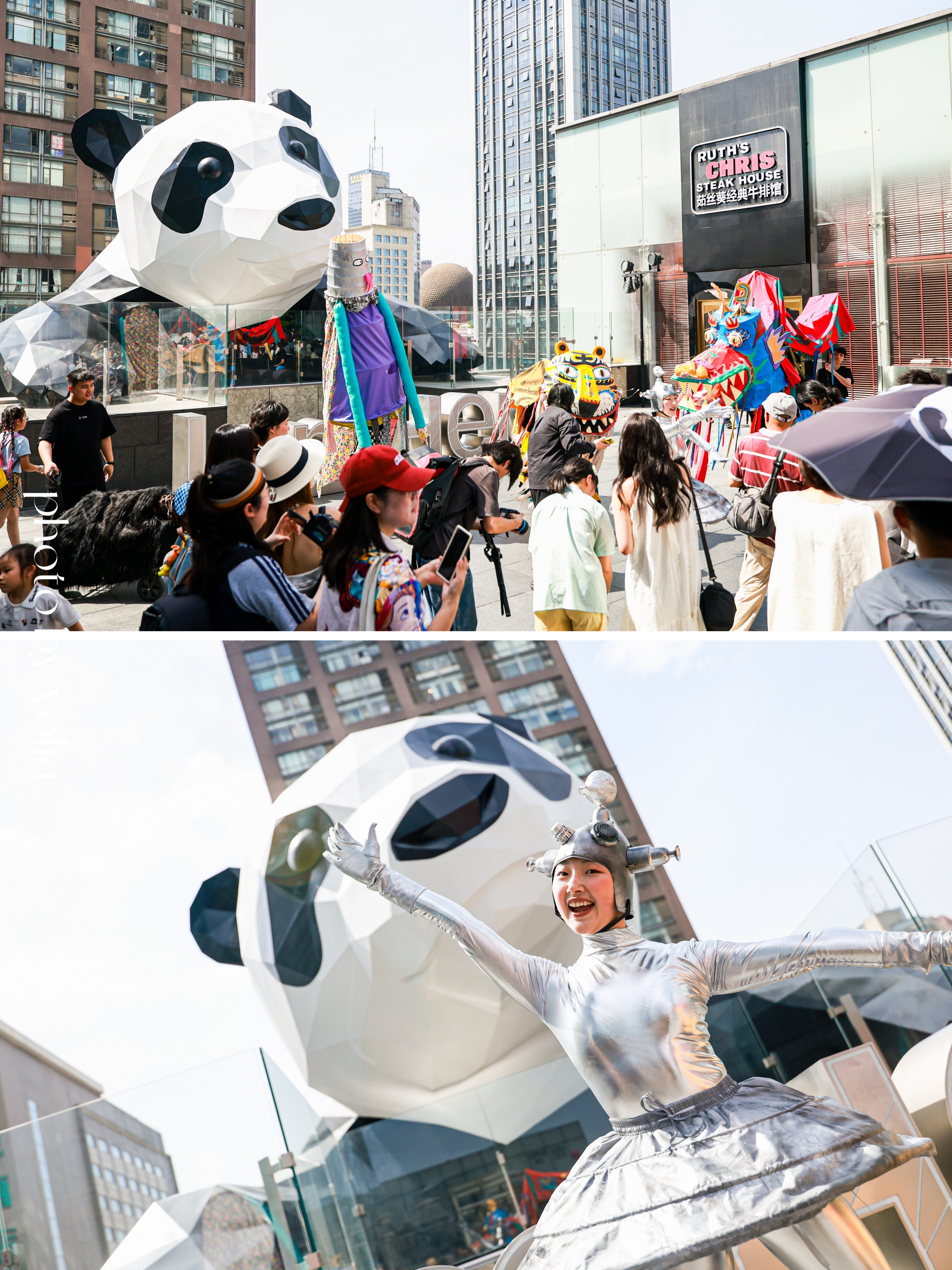 本来是去IFS看熊猫🐼爬墙结果遇到了真人🤡木偶巡游！五一木偶巡游闪现春熙路五