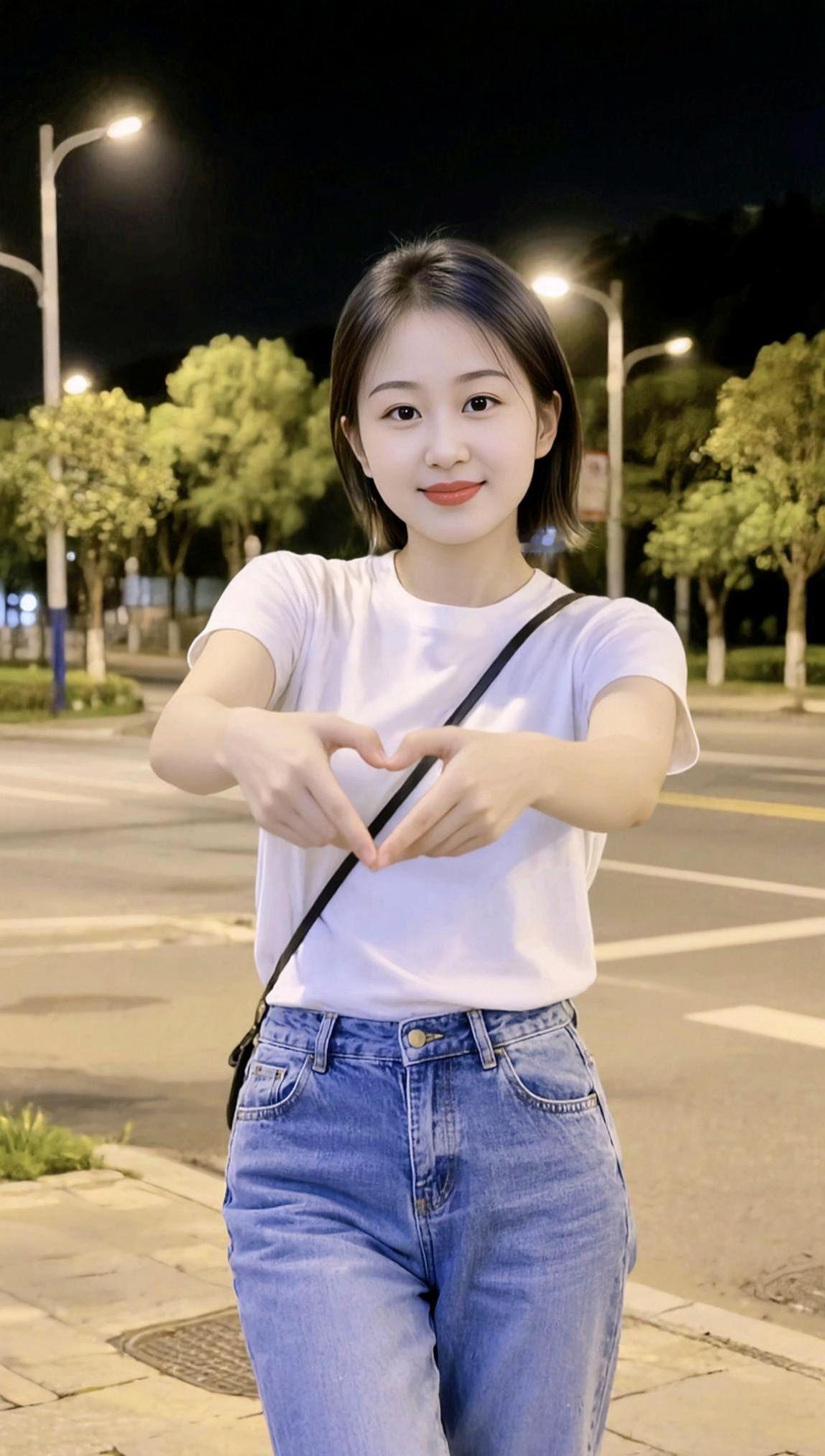 夜景生活照 颜值在线 甜美可爱女孩