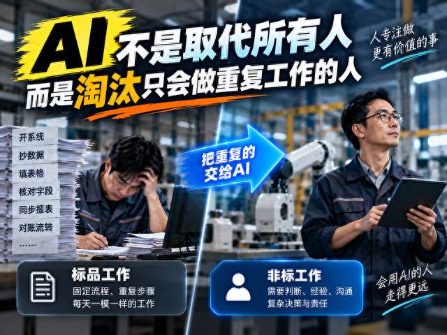 AI从不淘汰人，只淘汰"重复、机械、靠体力凑时长的工作