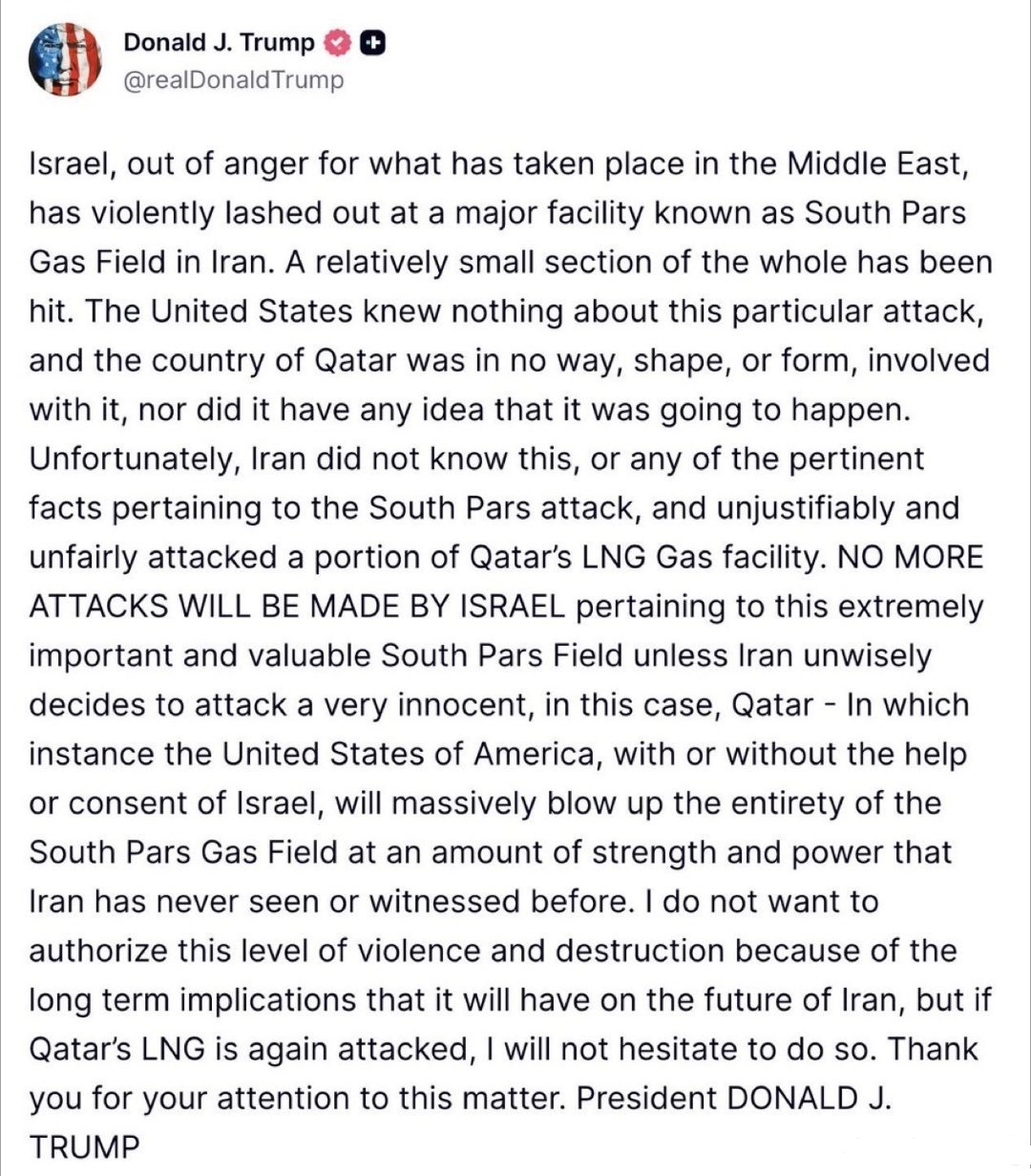 伊朗轰炸卡特尔、沙特炼油厂，让特朗普慌了！当然了，虽然特朗普慌了，但是他说的依然
