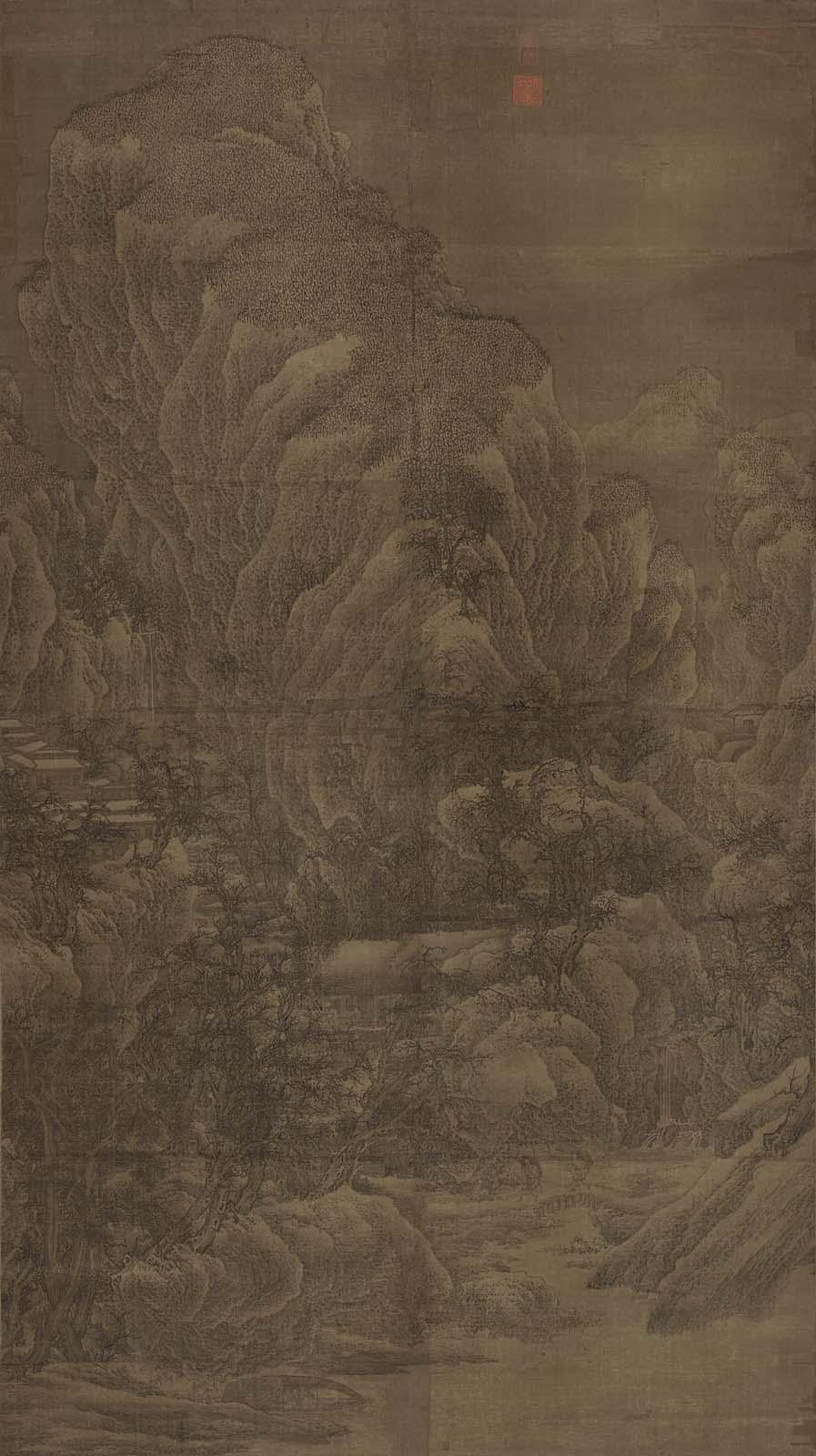 波士顿美术馆藏 传北宋 范宽《雪山楼阁图》 